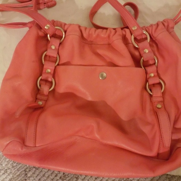 J. CREW Salmon Leather Purse with Dust Bag - Picture 4 of 7